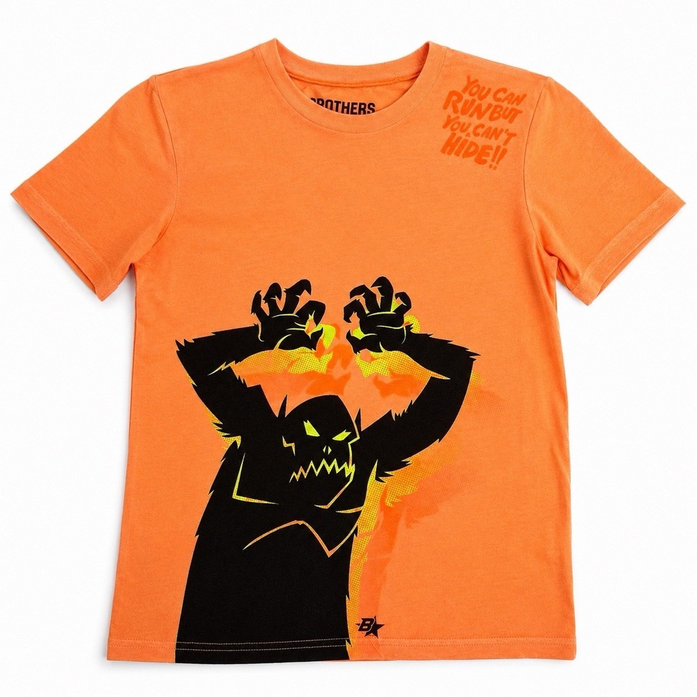 Brothers by Justice Boys Halloween Monster Graphic T Shirt Size M 10 Orange NWT